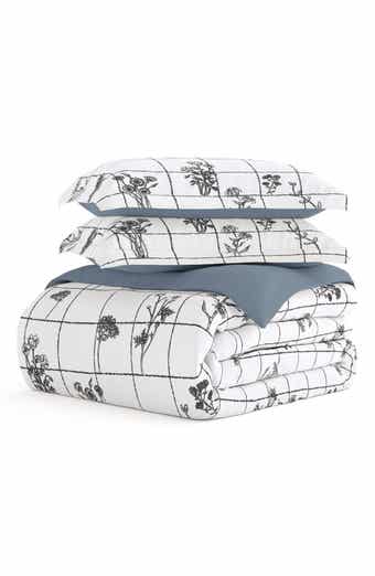 HOME SPUN Premium Ultra Soft Flower Field Pattern 3-Piece Reversible Duvet