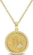 DELMAR Zodiac Created White Sapphire Pendant Necklace
