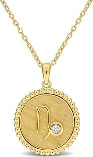 DELMAR Zodiac Created White Sapphire Pendant Necklace
