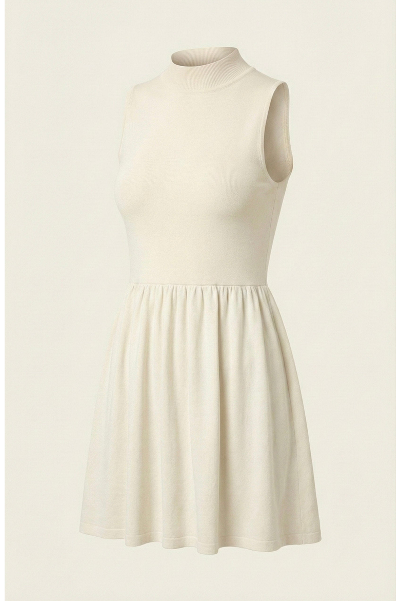 Mock Neck Sleeveless Mini Dress, Alternate, color, Ivory