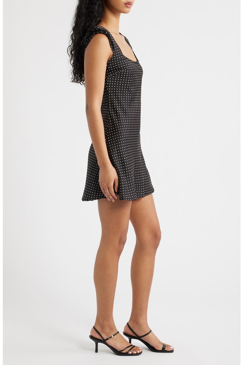 Lucienna Polka Dot Minidress, Alternate, color, WHITE / BLACK