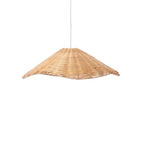 The Artisan & Company Lotus Rattan Pendant Ceiling Light In Natural
