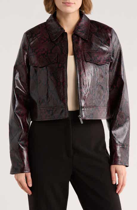 JASON WU Faux Leather Full Zip Jacket