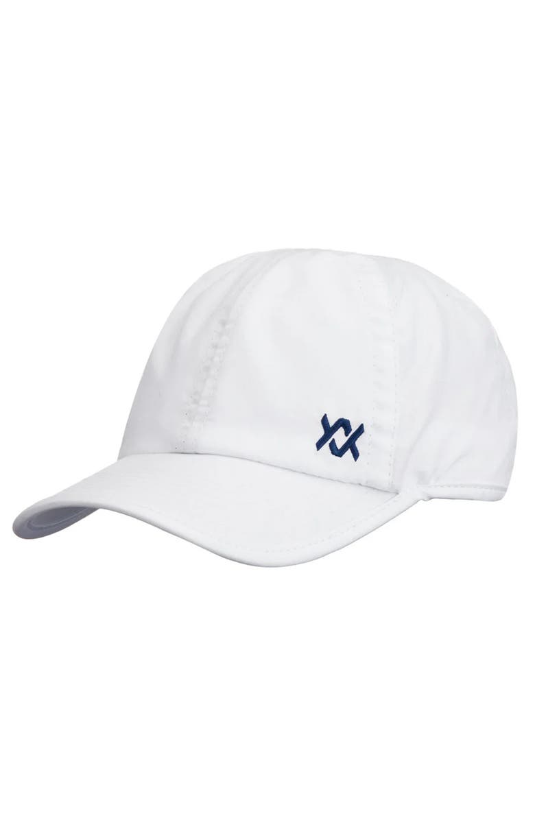 Volkl Vent Performance Small Logo Tennis Hat, Main, color, White/Navy