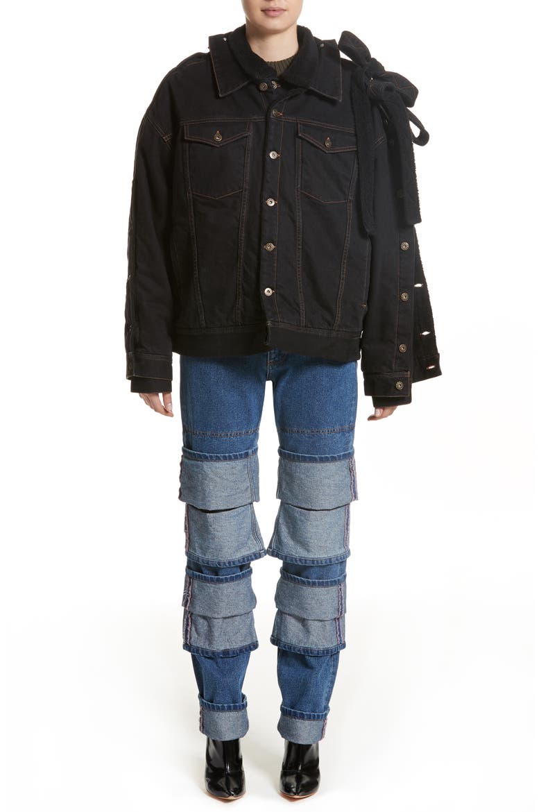 Layered Cuff Jeans, Alternate, color, NAVY