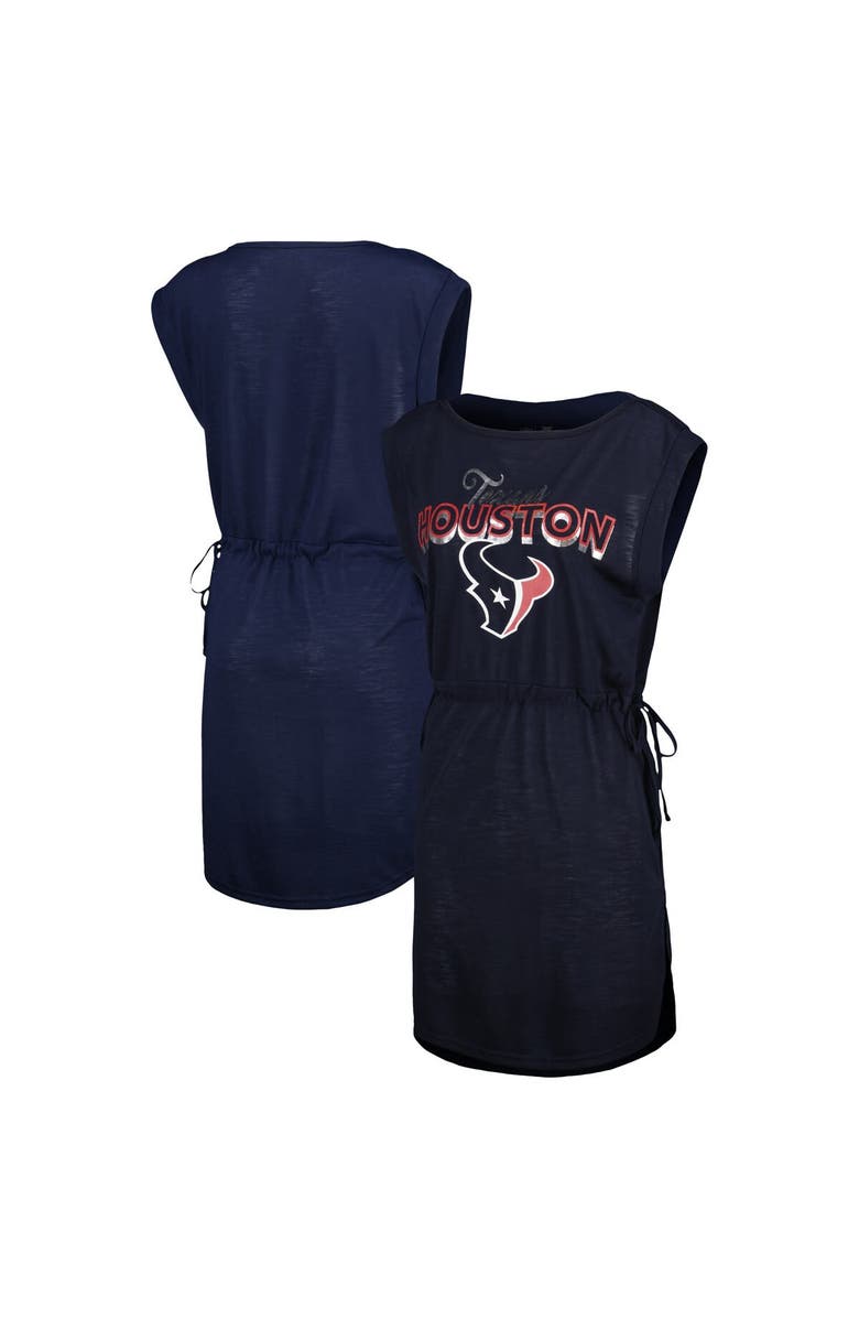 G-III 4HER BY CARL BANKS Women's G-III 4Her by Carl Banks Navy Houston Texans G.O.A.T. Swimsuit Cover-Up, Main, color, 