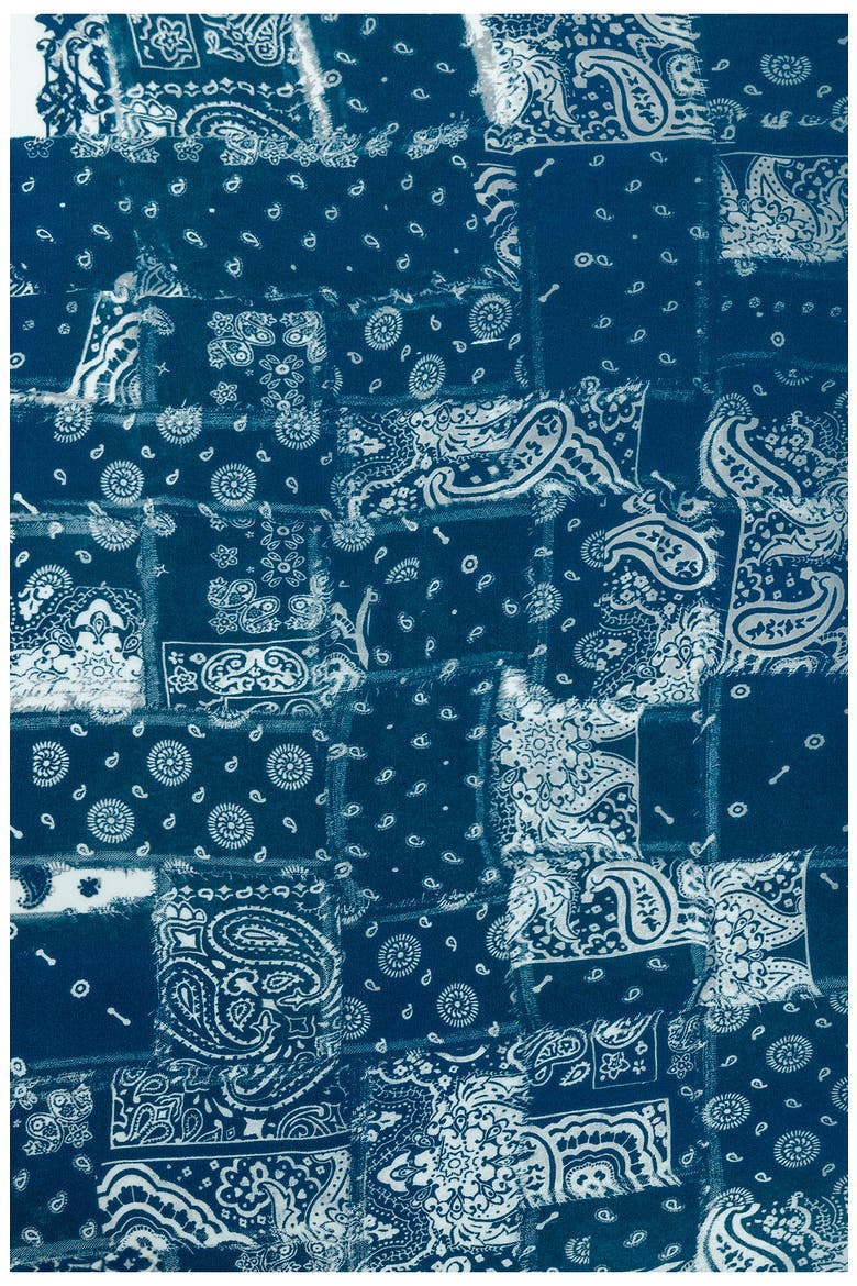 Blondie 85 Denim Print Bandana Silk Scarf, Alternate, color, FLASH