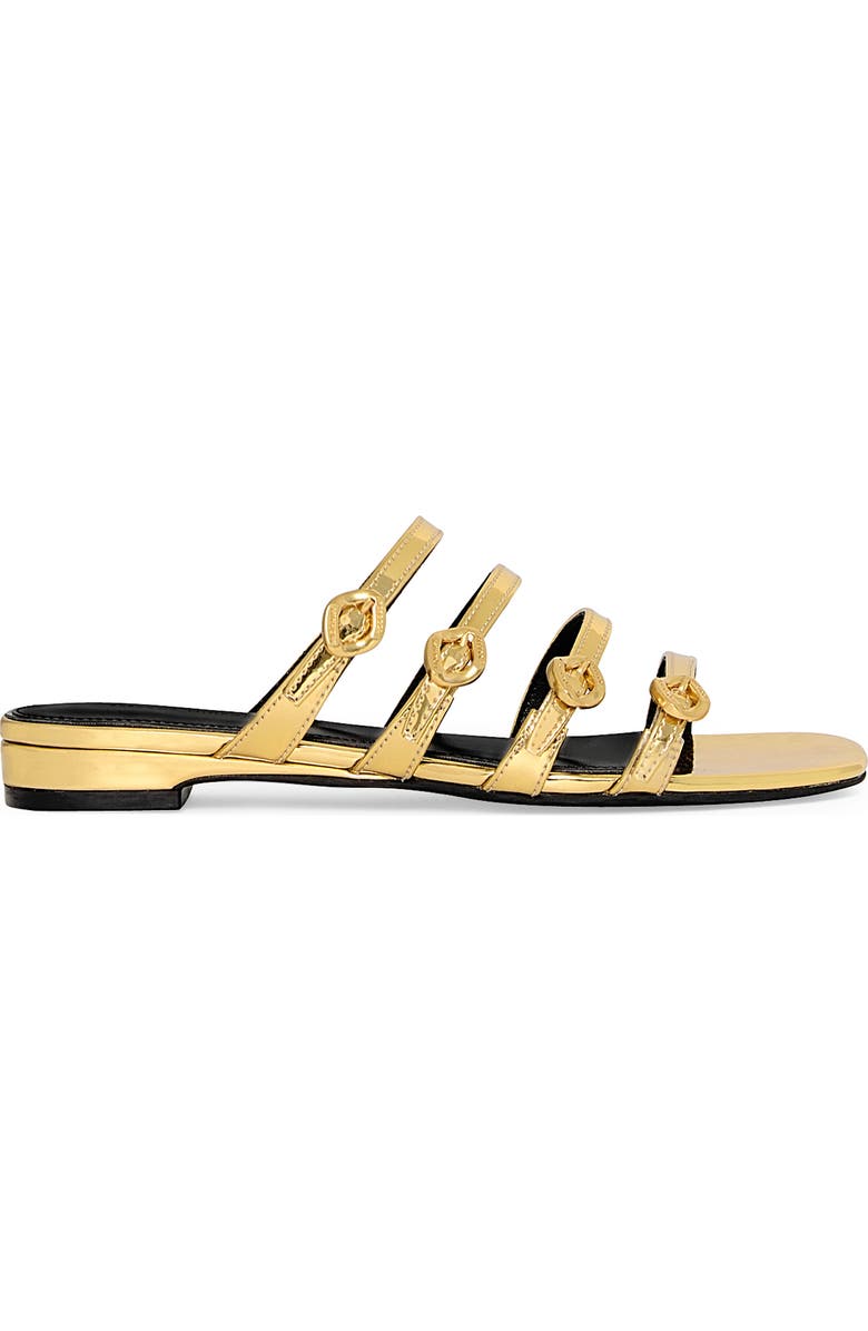 Rebecca Minkoff Buckle Slide Sandal, Alternate, color, Gold