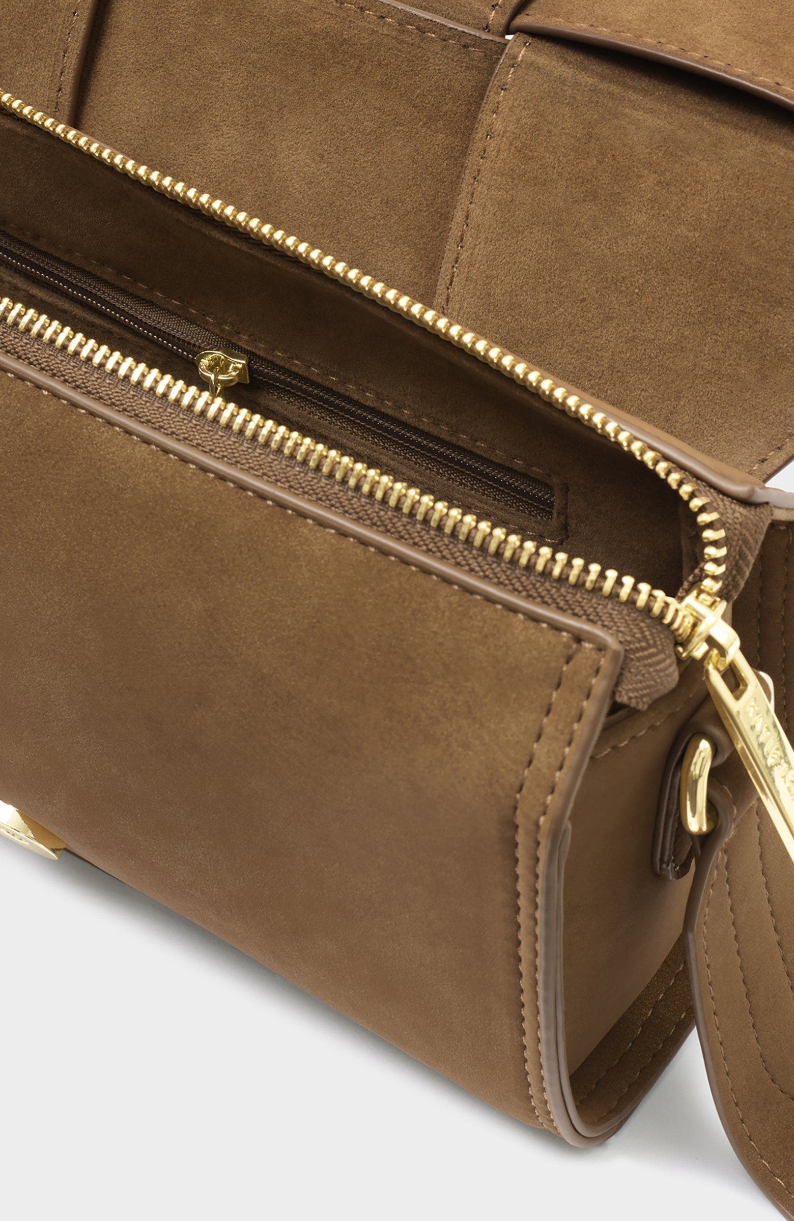 Taya Crossbody Bag, Alternate, color, Caramel Suedette