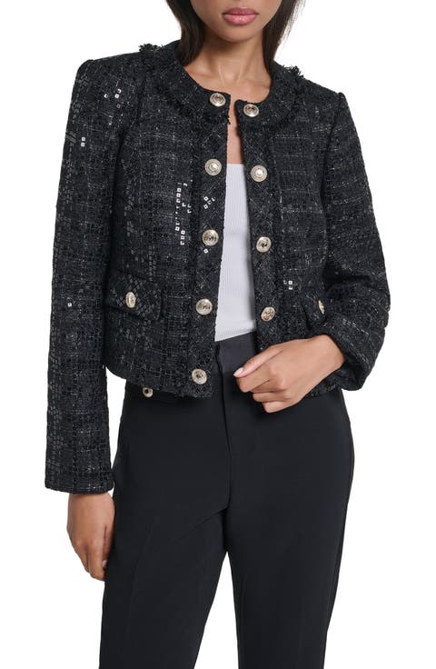 Sequin Collarless Jacket