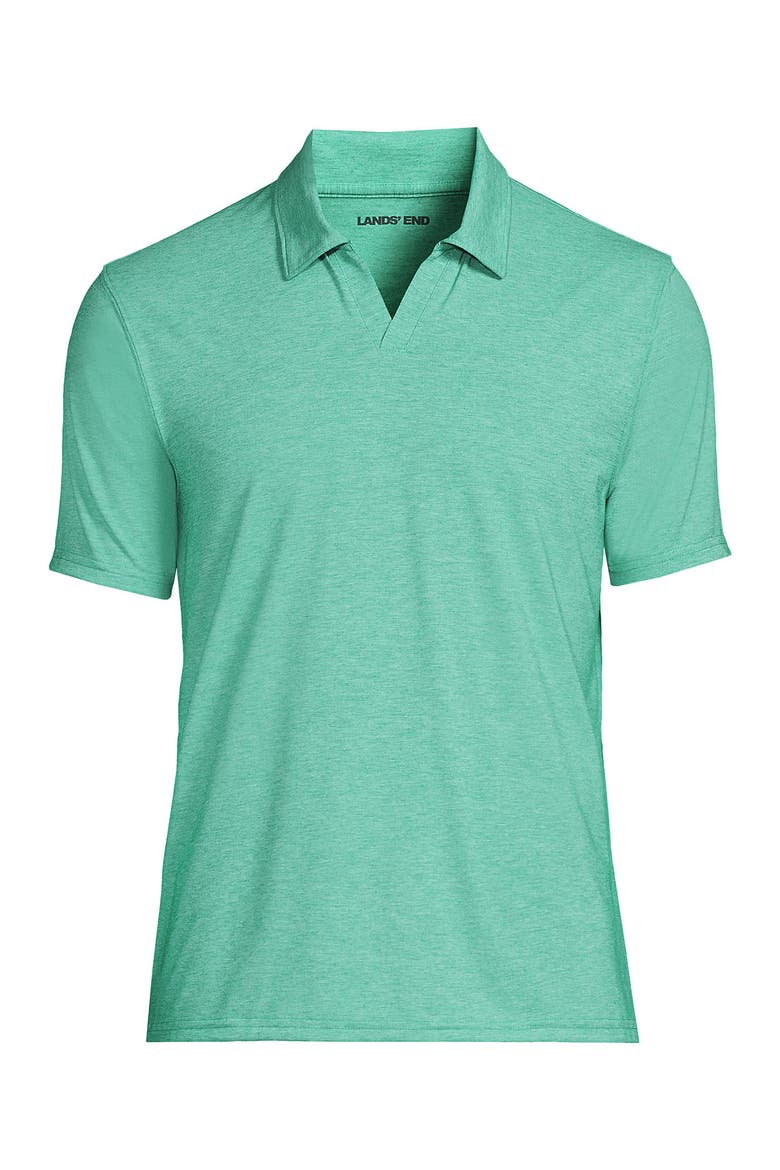 UPF 50 Short Sleeve Johnny Collar Polo Rash Guard Shirt, Alternate, color, Frosted Green Heather