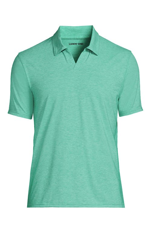 LANDS' END LANDS' END UPF 50 SHORT SLEEVE JOHNNY COLLAR POLO RASH GUARD SHIRT