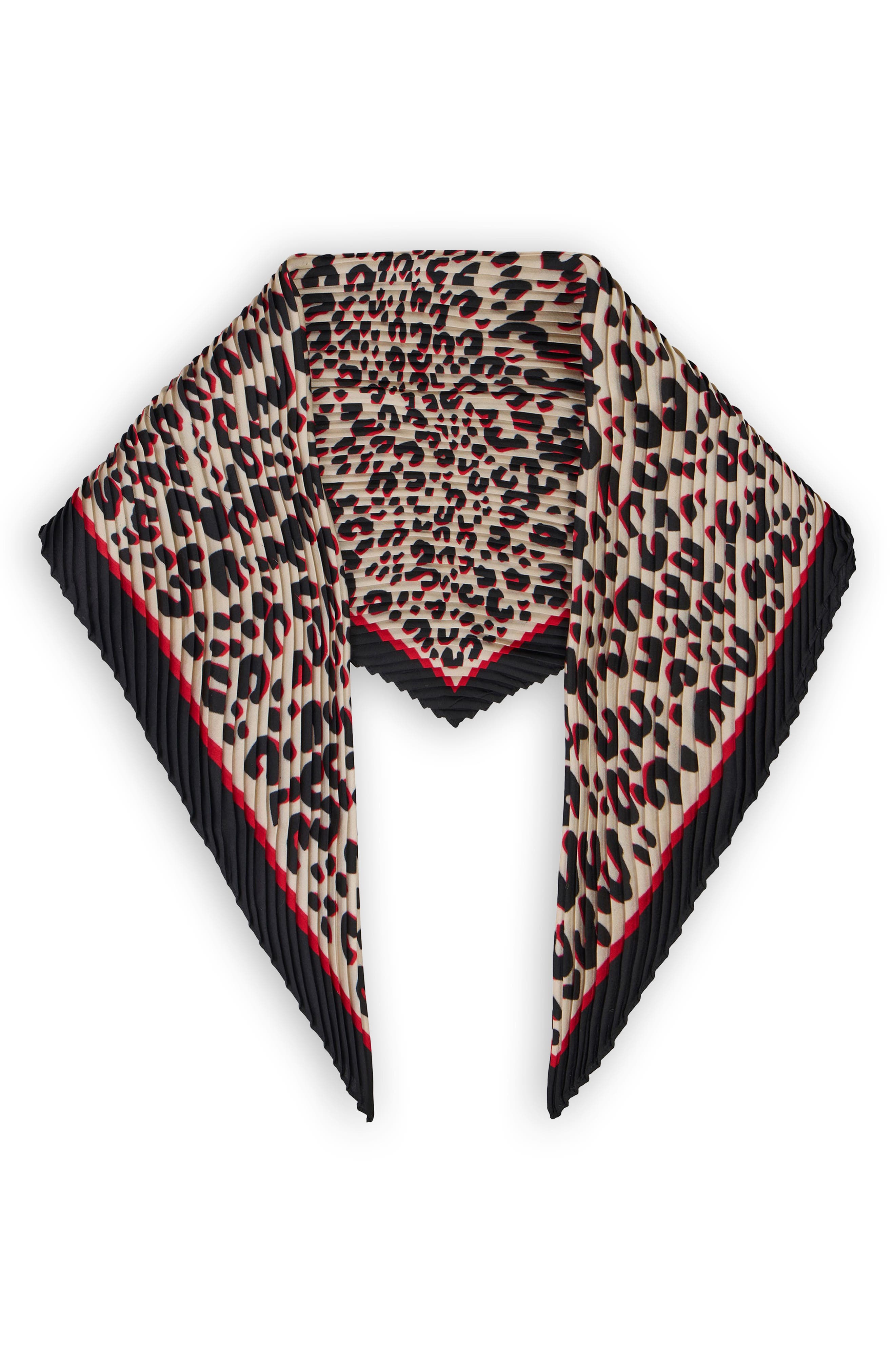 Crinkled Leopard Print Bandana