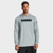 Nike Men's Nike Silver Las Vegas Raiders Sideline Pure Fury Performance Long Sleeve Hoodie T-Shirt