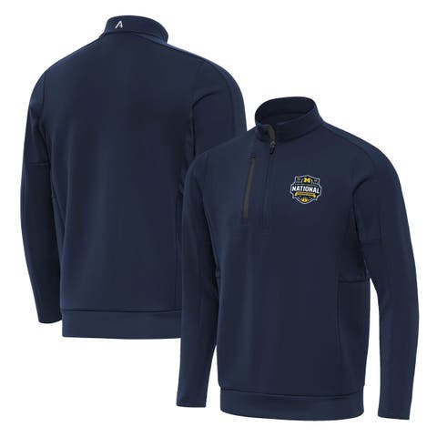 Men's Antigua  Navy Michigan Wolverines 2026 NCAA Men's Basketball National Champions Generation Quarter-Zip Pullover