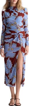 Diane von Furstenberg Amadis Floral Mesh Midi Dress