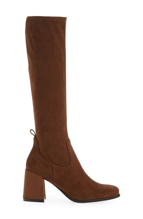 Jeffrey Campbell Hot Lava Knee High Stretch Boot In Brown