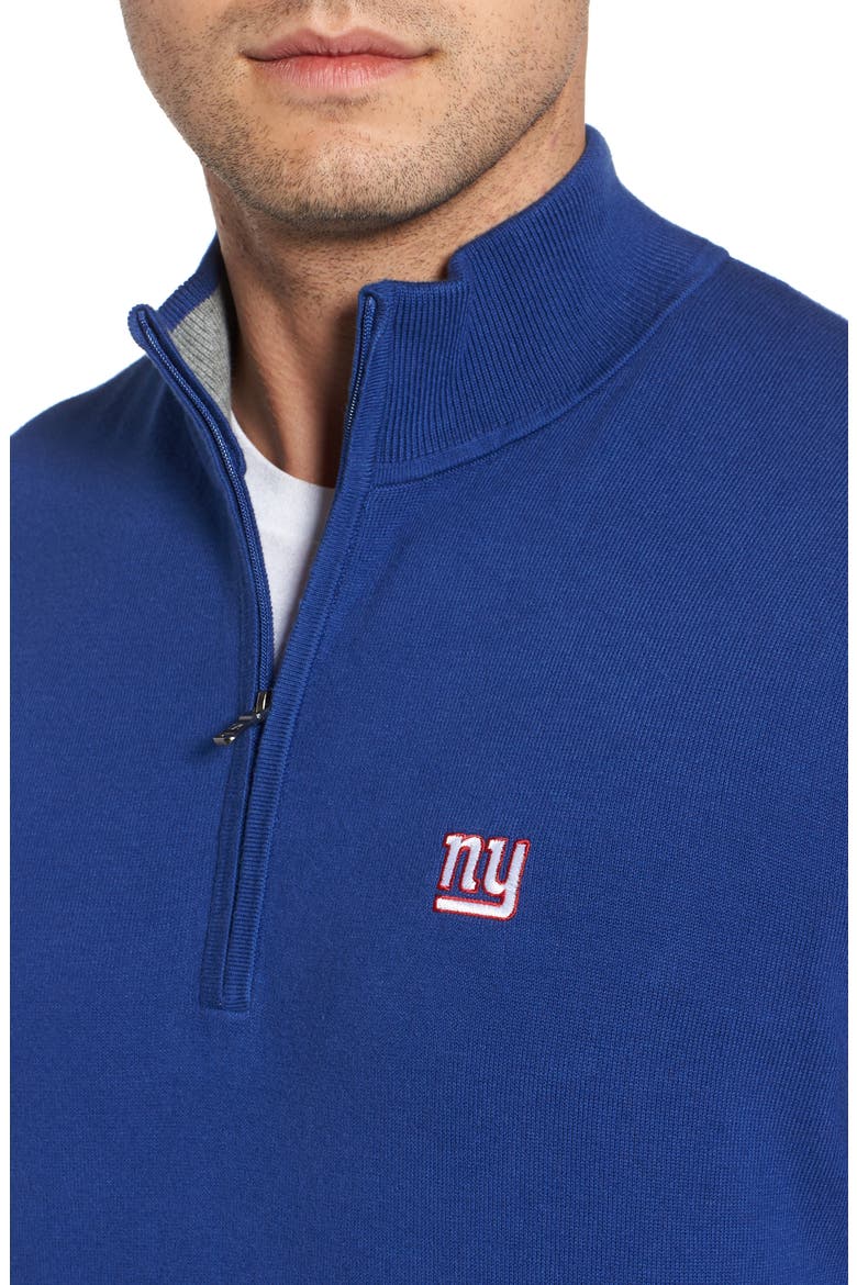 New York Giants - Lakemont Regular Fit Quarter Zip Sweater, Alternate, color, TOUR BLUE