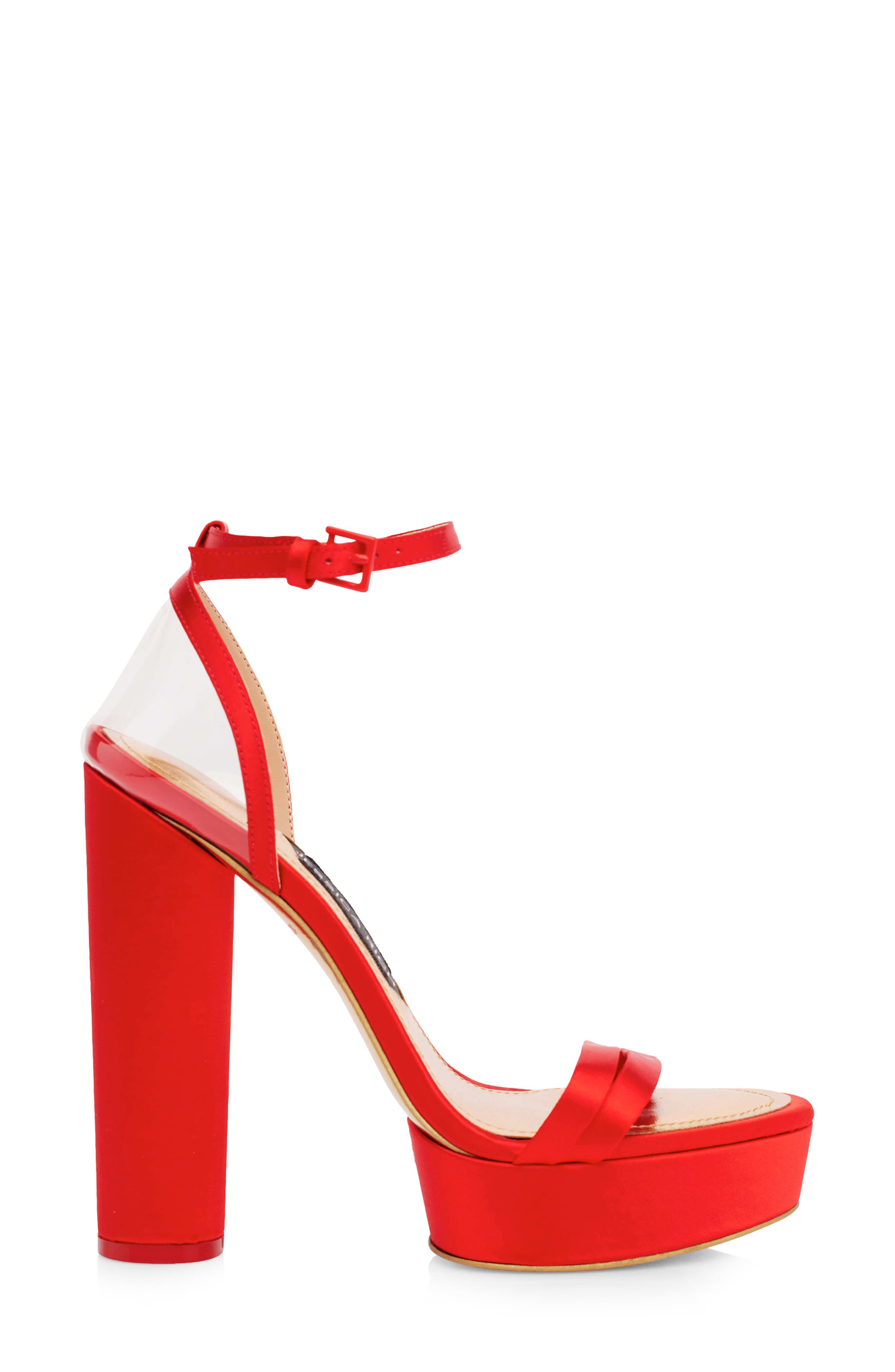Platform Sandal, Alternate, color, RED