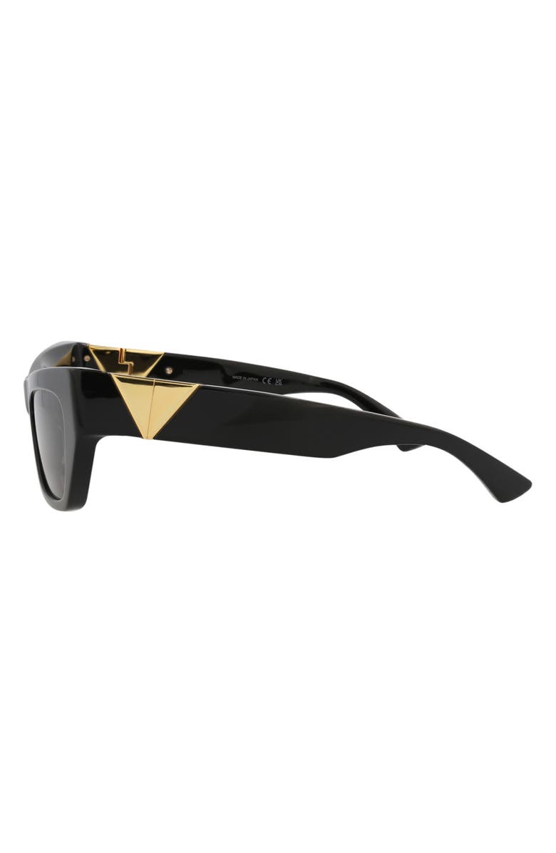 Bottega Veneta 52mm Cat Eye Sunglasses, Alternate, color, Black Black Grey