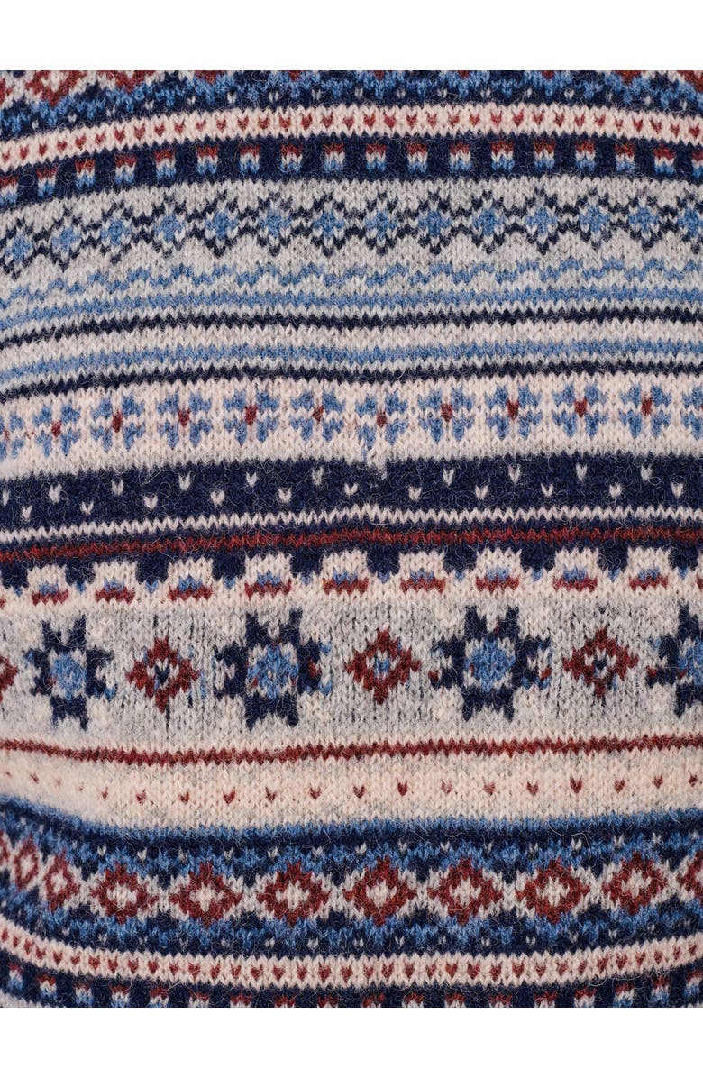 Aubin Fair Isle Crew Neck Wool Sweater, Alternate, color, Blue/Ecru Mix