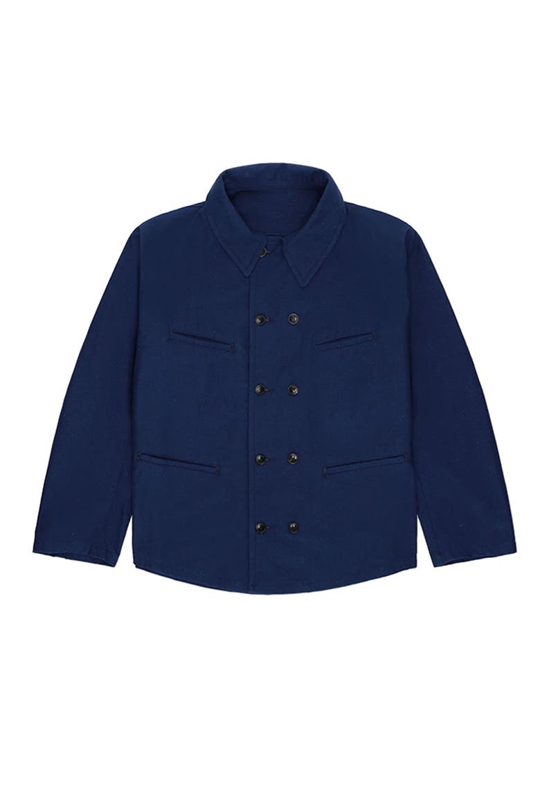 Perno Double-Breasted Slub Cotton Jacket, Main, color, INDACO