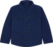 Fortela Perno Double-Breasted Slub Cotton Jacket