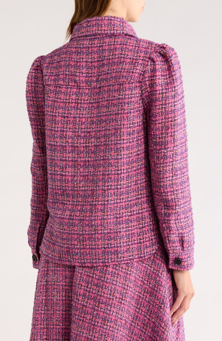 AREA STARS Isla Tweed Shirt Jacket, Alternate, color, Pink Tweed