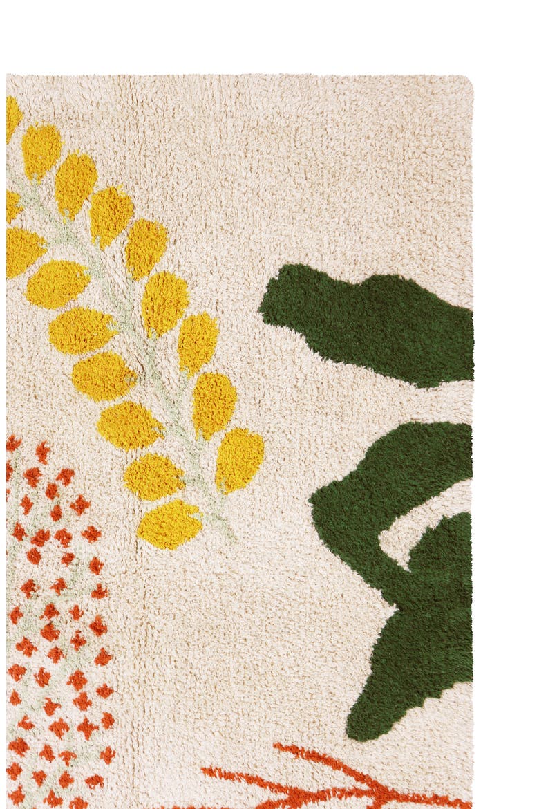 Botanic Print Washable Cotton Rug, Alternate, color, GREEN MULTI