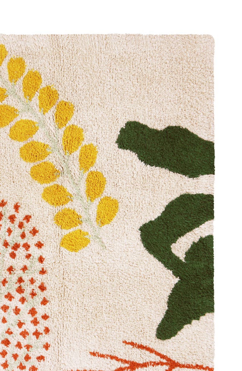 Lorena Canals Botanic Print Washable Cotton Rug, Alternate, color, Green Multi