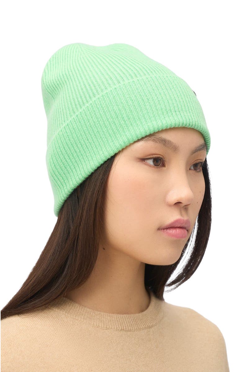 Gobi Cashmere Cashmere Rib Knit Beanie, Main, color, Green Ash