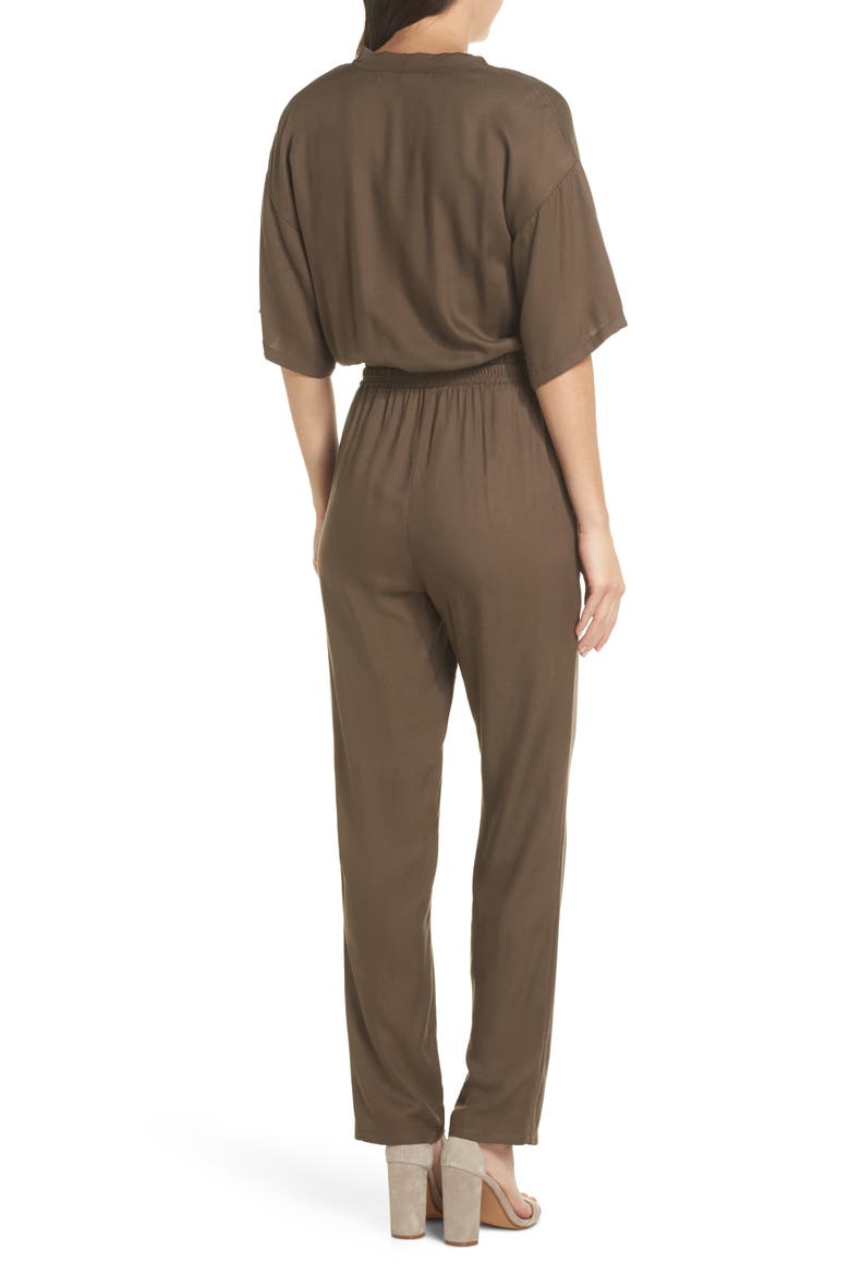 Surplice Jumpsuit, Alternate, color, KHAKI
