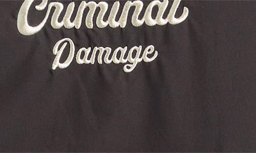 Criminal Damage Albany Embroidered Coach's Jacket In Gray