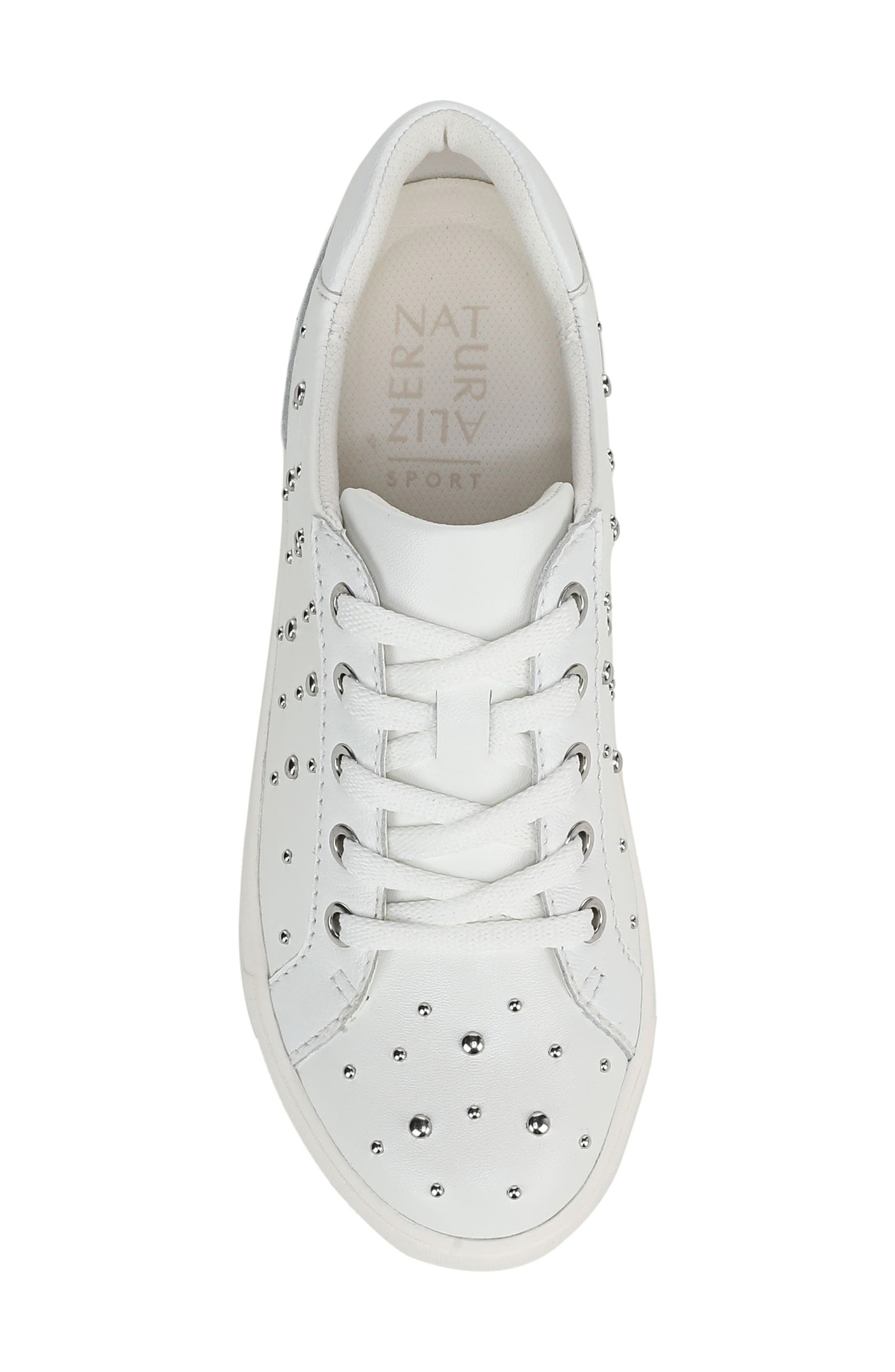 Naturalizer Morrison Stud Sneaker, Alternate, color, White Leather