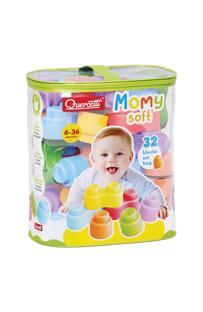 Quercetti Soft Stack Baby Bricks - 32 Pieces, Alternate, color, Multicolored