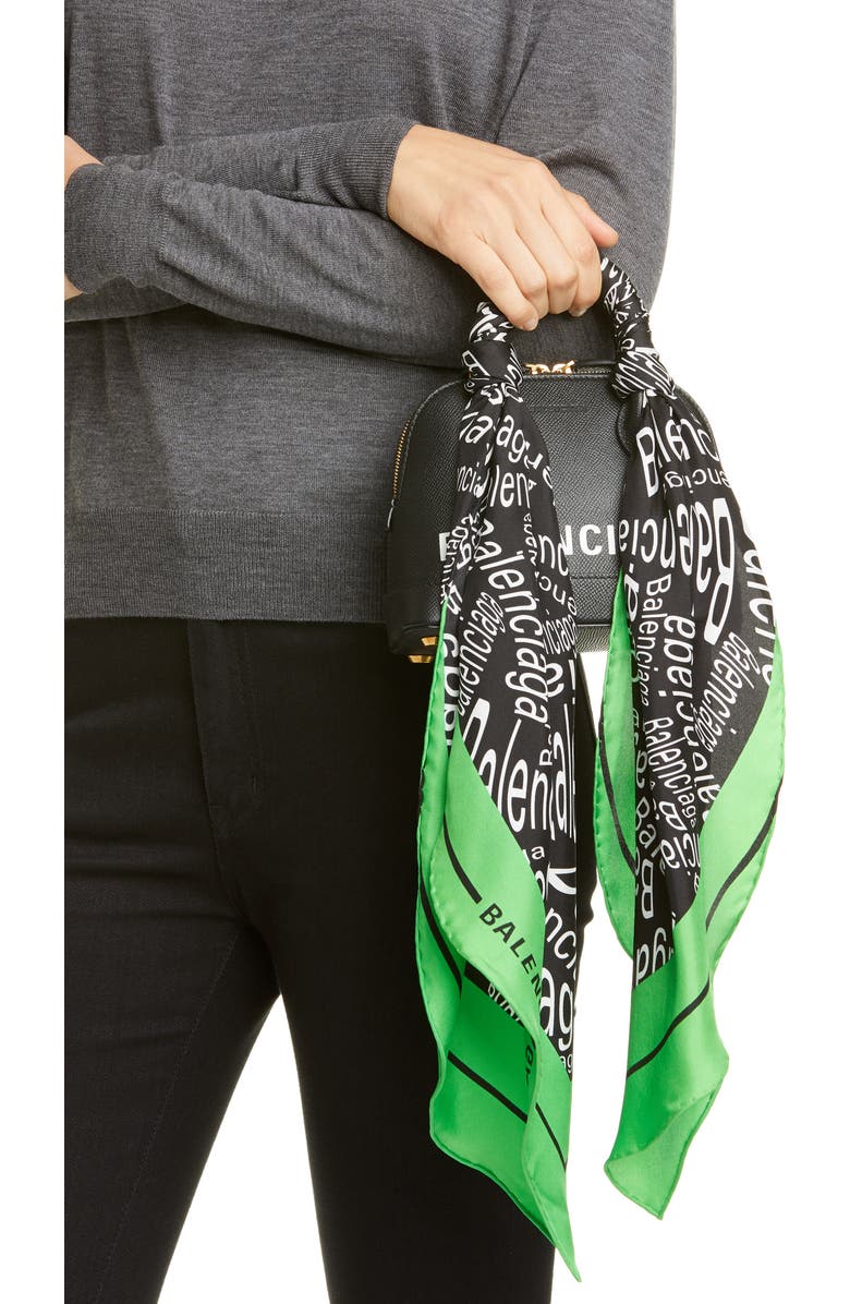 Balenciaga Extra Extra Small Ville Scarf Handle Leather Satchel, Alternate, color,