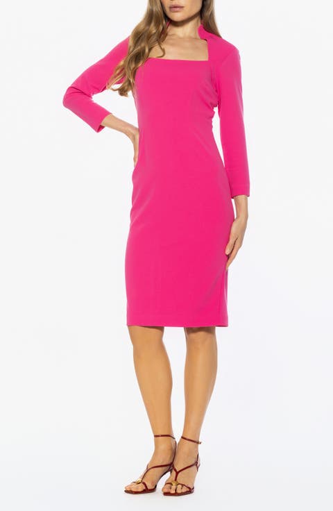 Marais Neck Midi Sheath Dress