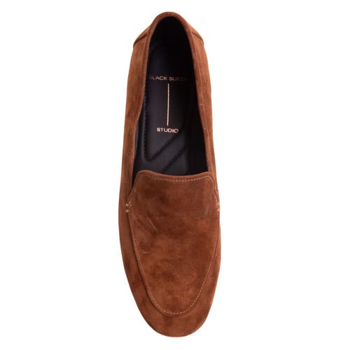 Black Suede Studio Allie Suede Loafer In Brown