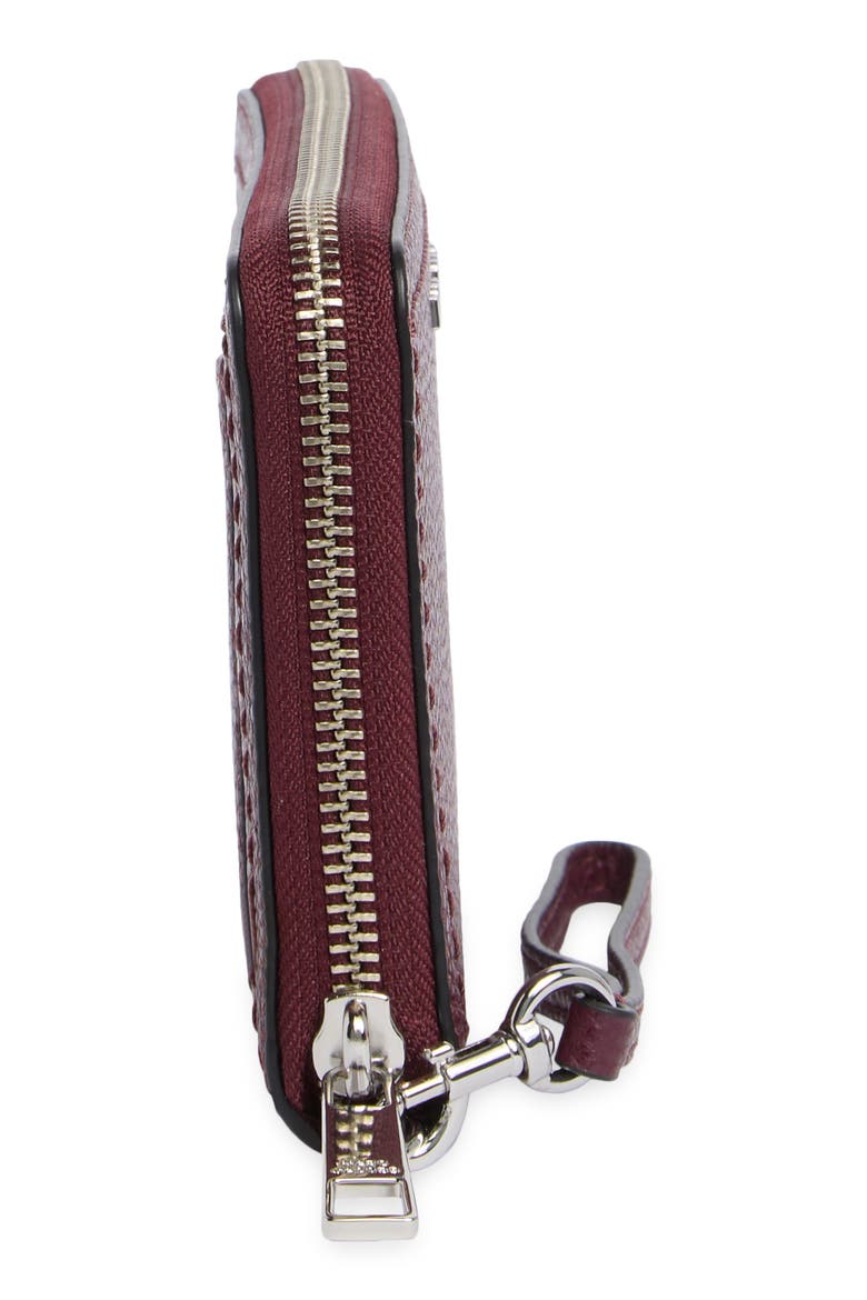 Leather Wristlet Continental Wallet, Alternate, color, DARK PLUM