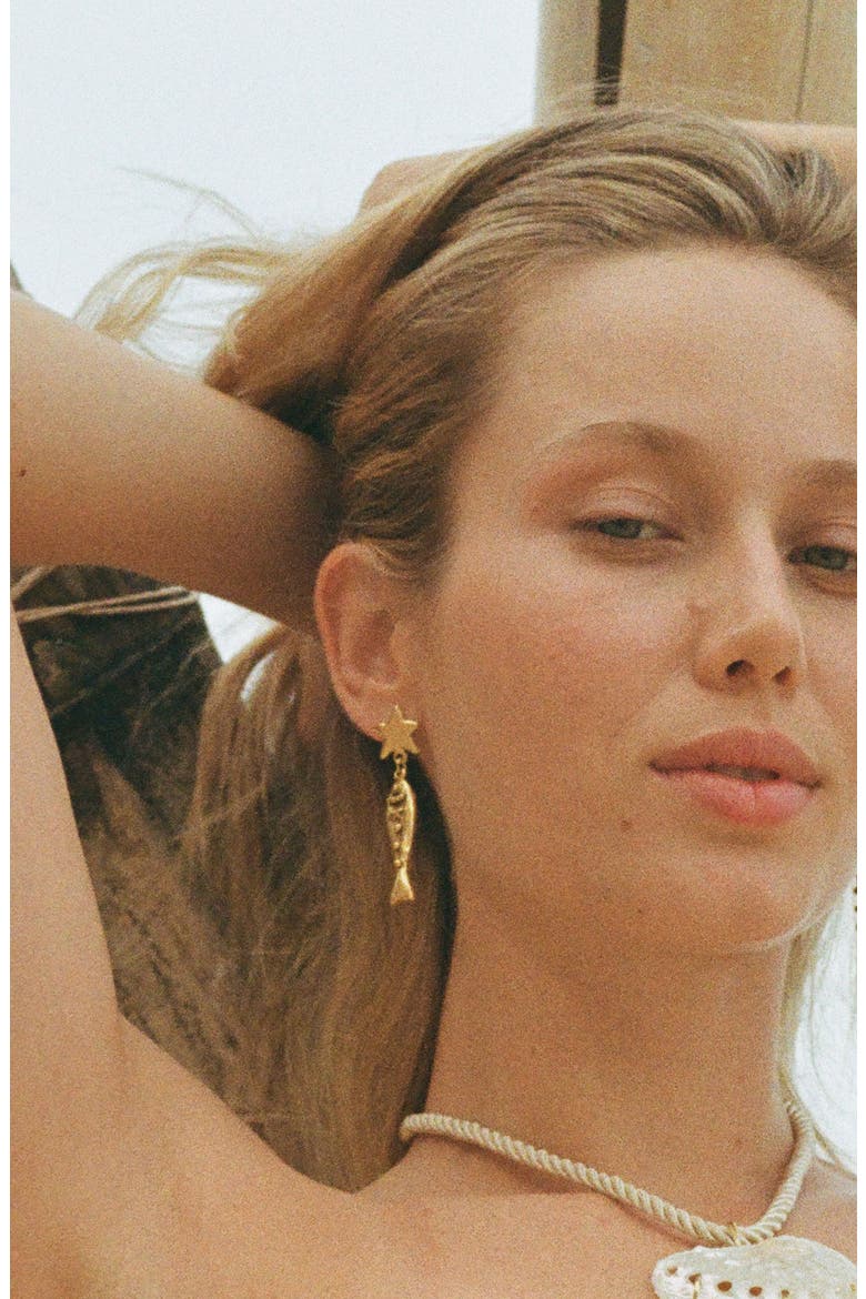 Finn Earrings, Alternate, color, Gold