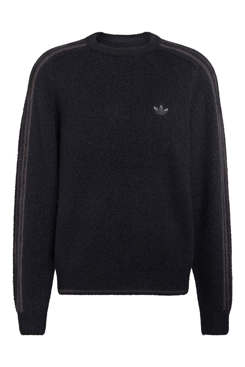 3-Stripes Knit Sweater, Alternate, color, BLACK