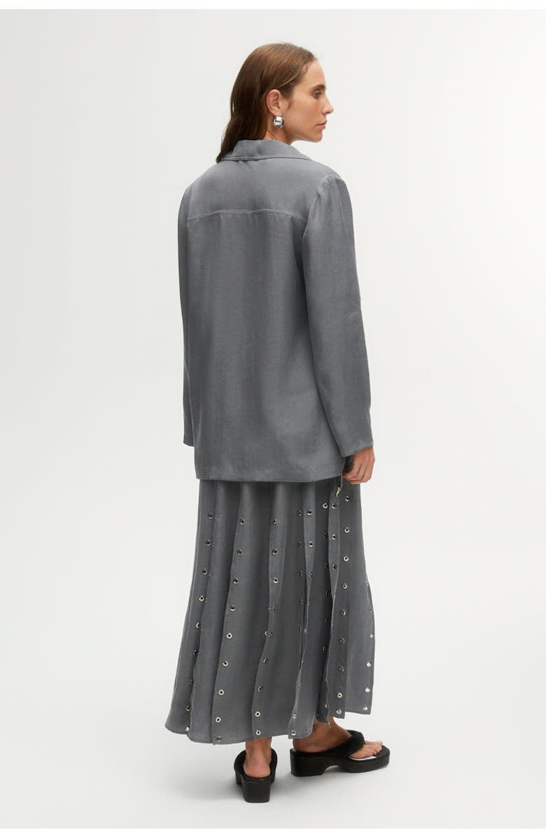 Nocturne Long Eyelet Skirt with Slits, Alternate, color, 