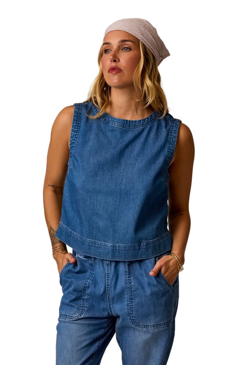 Carve Designs Susie Denim Tank, Main, color, Magnolia