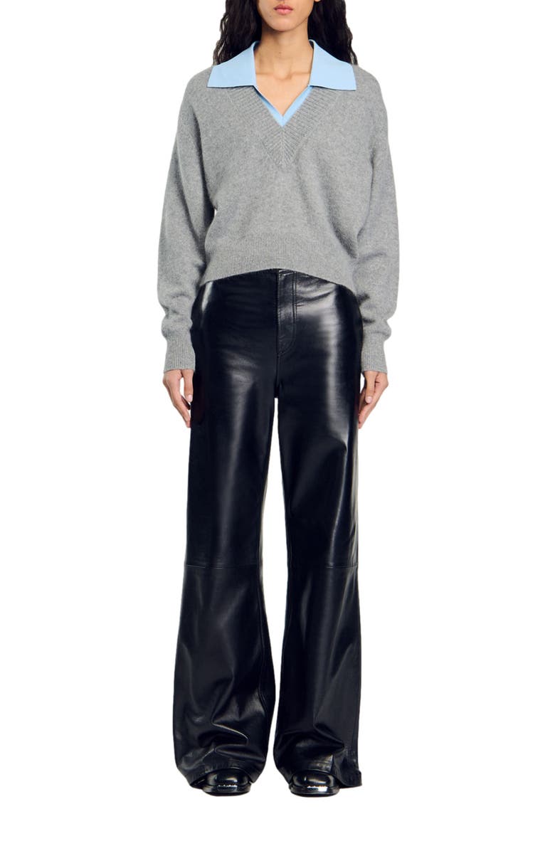 SANDRO Double-neck sweater, Main, color, 