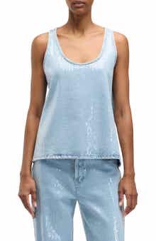 Sequin Denim Tank