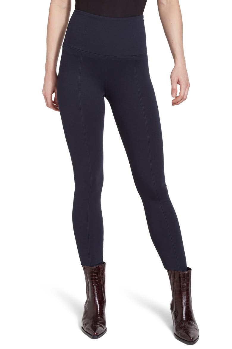 'Lyssentials Center Seam Ponte Leggings, Main, color, MIDNIGHT