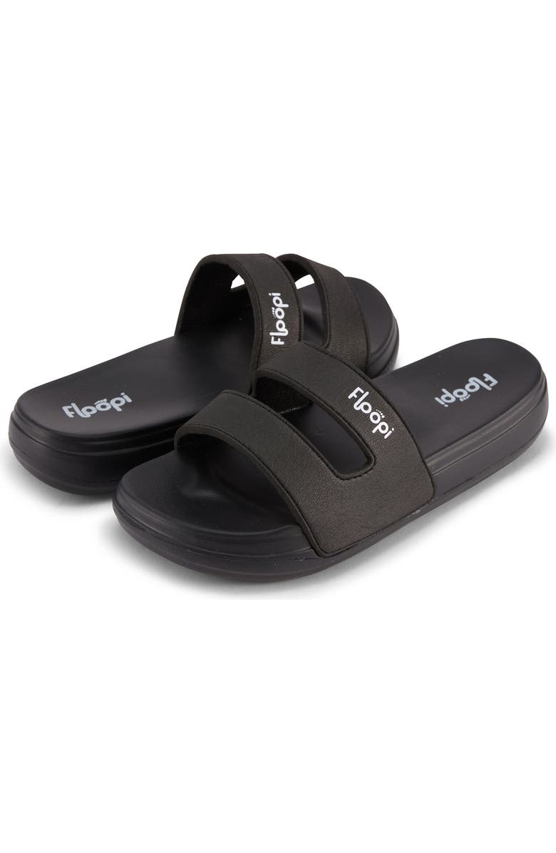FLOOPI Double Band Slide Sandal, Alternate, color, Black