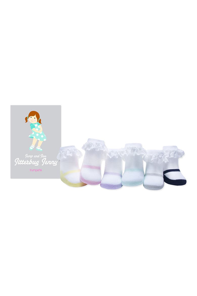 Jump & Jive Jitterbug Jenny Assorted 6-Pack Socks, Main, color, ASST PASTEL