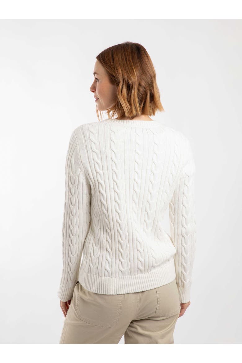Amberise Crew Neck Cable Knit Jumper, Alternate, color, Light Cream