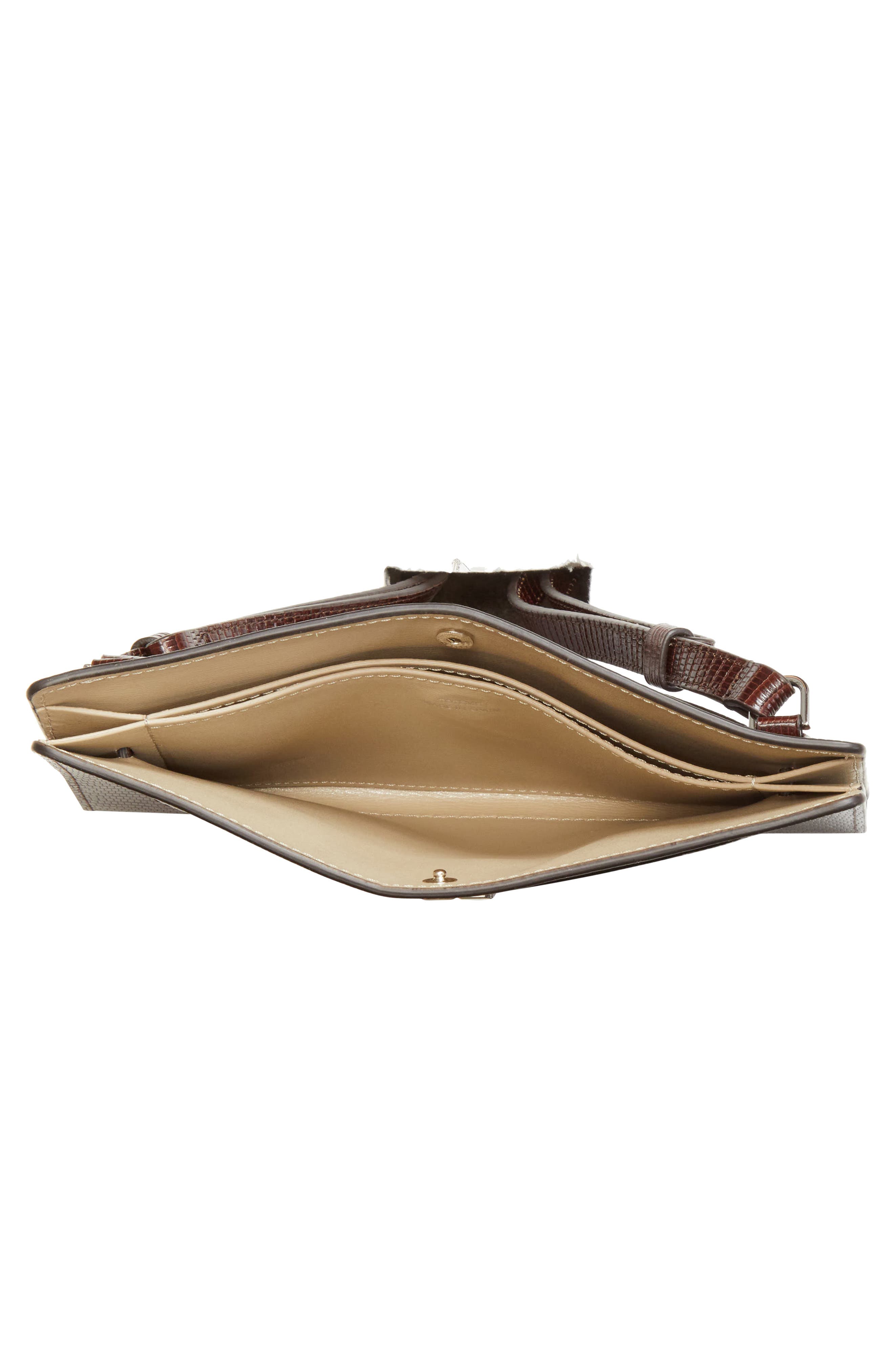 Belted Lizard Embossed Crossbody Bag, Alternate, color, BROWN